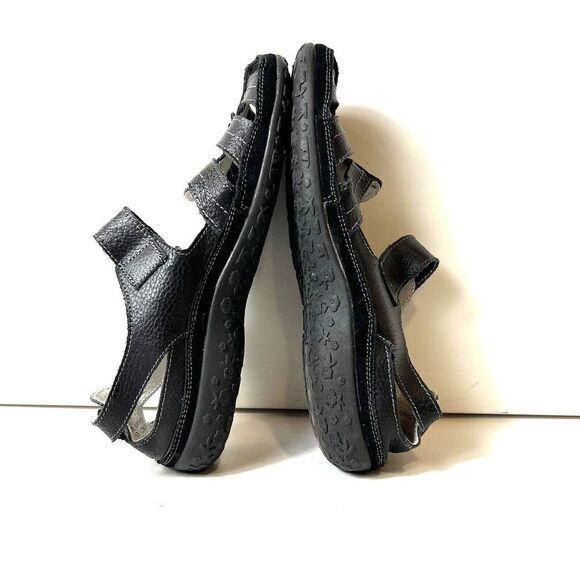 Spring Step Women EU 41 US 10.5 Black Leather Comfort Casual Flat Fisherman Shoe - Picture 5 of 12